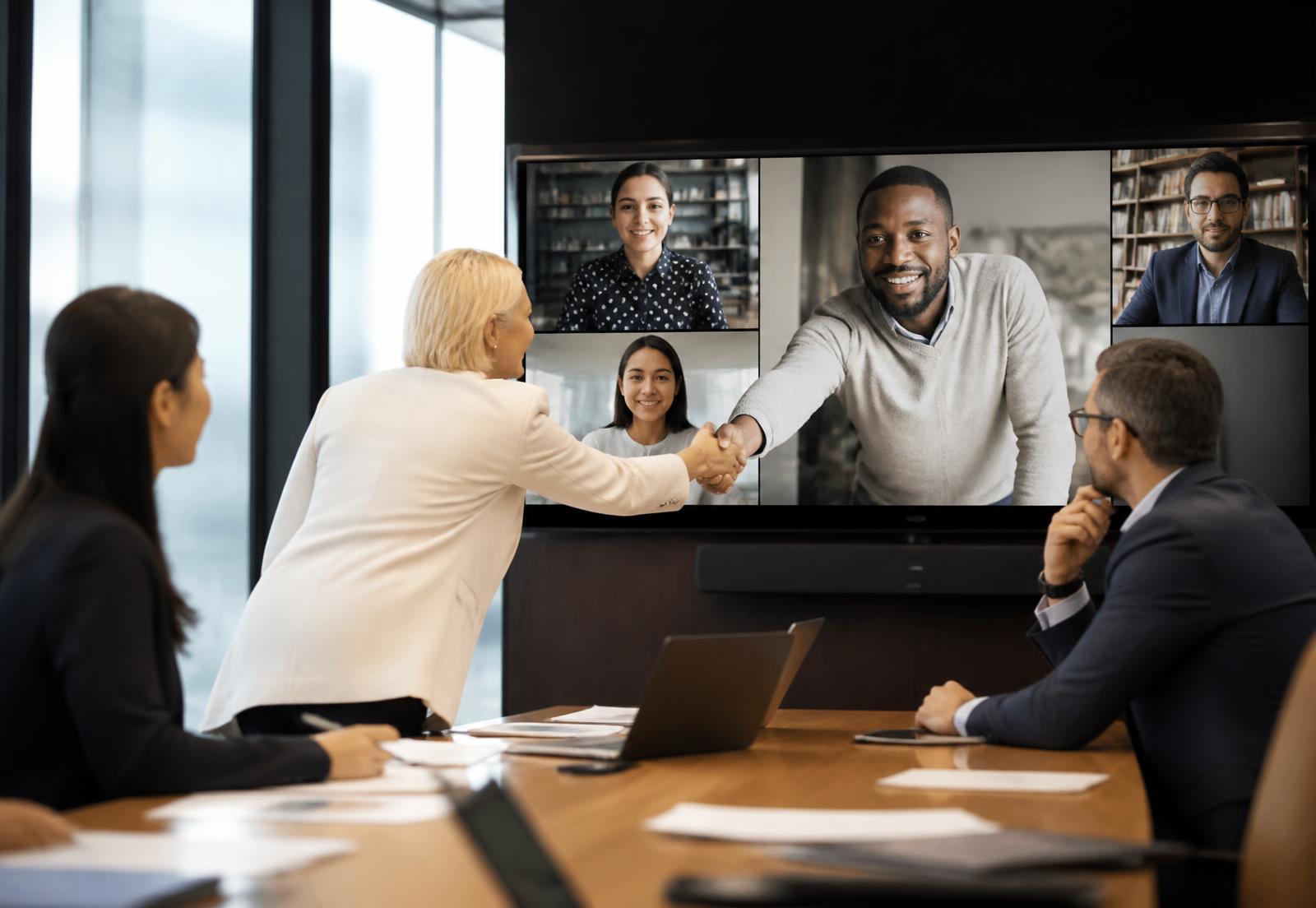 Equipes de empresas de diferentes países reunidas em uma operação comercial